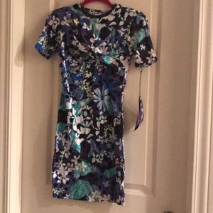 Dress, purple floral. Size xs